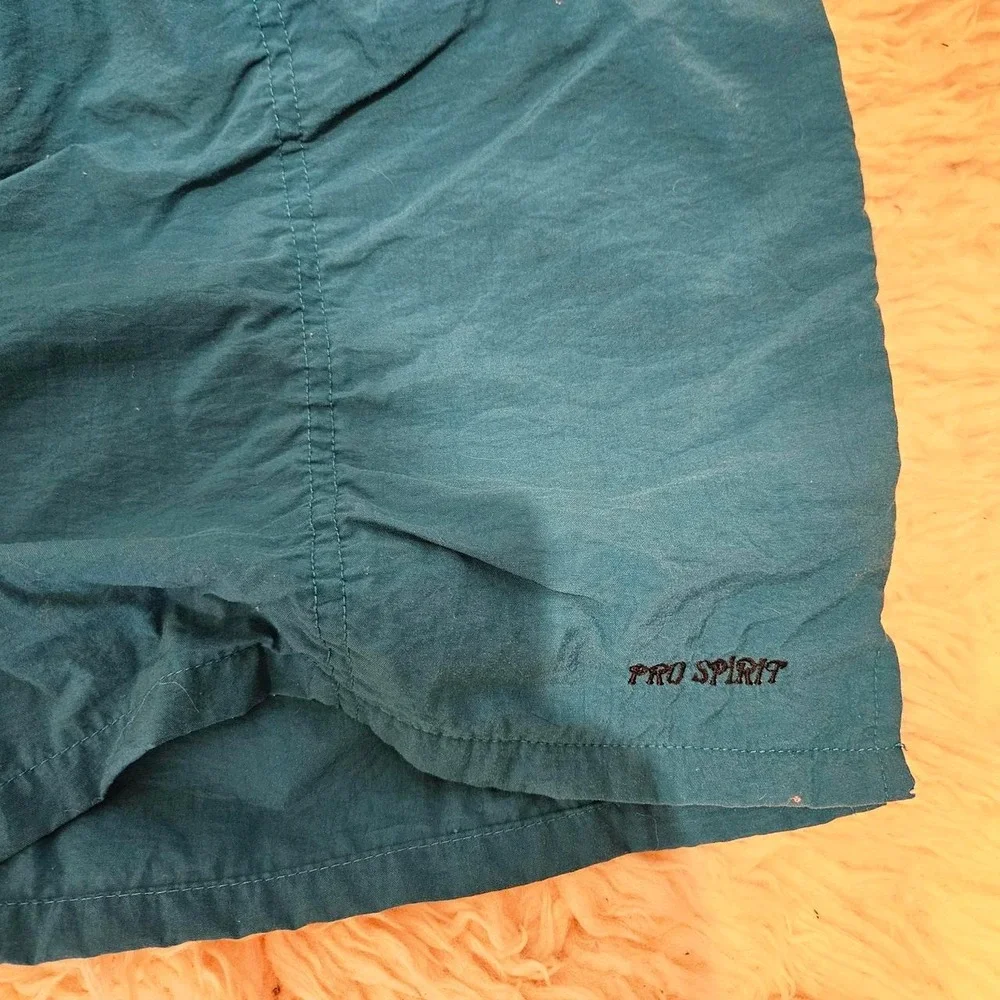 VTG 90s Pro Spirit Men Sz XL Nylon Swim Shorts Trunks Beach Mesh Lined Teal